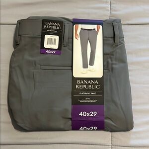 Men’s Banana Republic Gray Dress Pants Sleek Modern Style Size 40x29 NWT